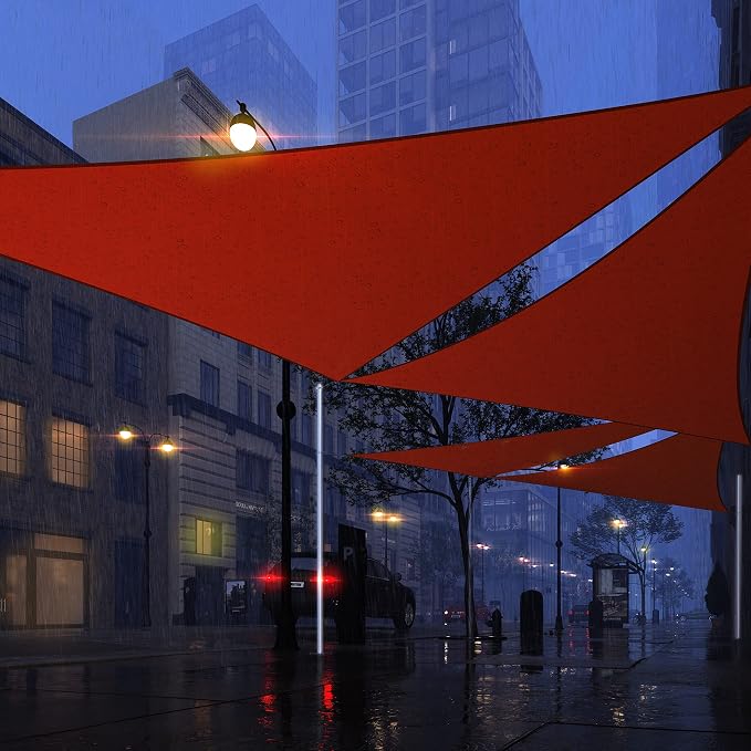 Royal Shade 12' x 21' x 24.2' Red Triangle Waterproof Sun Shade Sail Order to - Image 7