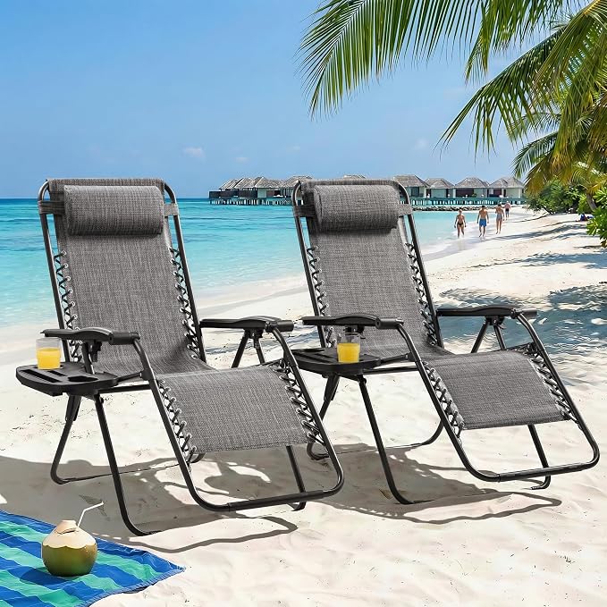Homall Zero Gravity Chair Patio Folding Lawn Lounge Reclining Chair | - Image 2