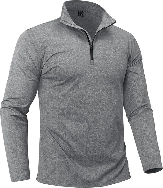 Boladeci Men's Quarter Zip Pullover Premium Fleece Lined Heather Long Sleeve Golf Shirts Midweight 1/4 Half Zip Sweatshirts