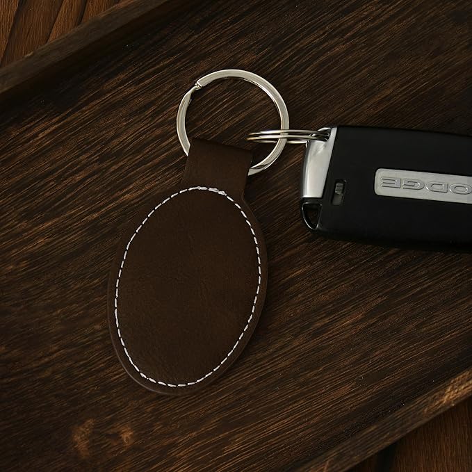 LaserGram Oval Keychain, Golf Ball, Personalized Engraving Included (Rustic with Silver)