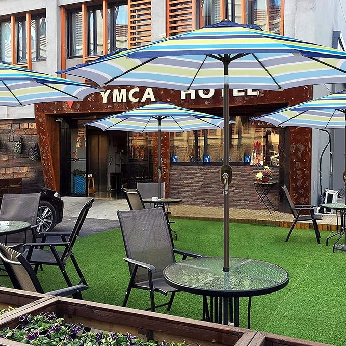9' Outdoor Patio Umbrella, Outdoor Table Umbrella, Yard Umbrella, Market - Image 6