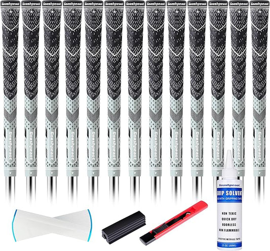 Cross Cord Golf Grips 13 Pack with Golf Grip Kit，Premium Hybrid, Anti-Slip Golf Club Grips, High Feedback & All Weather Performance Golf Grips