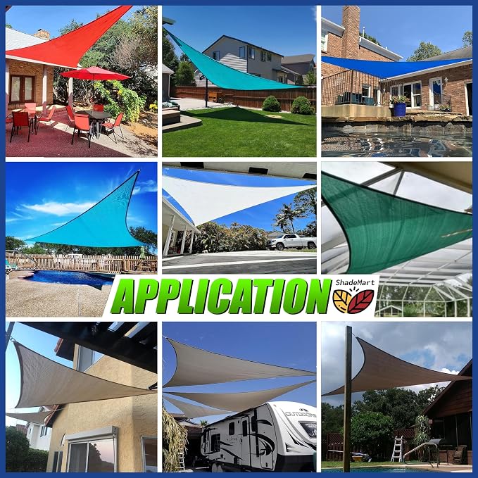 20' x 22' x 29.7' Red Sun Shade Sail UPF50 Right Triangle SMTAPT12 Canopy - Image 4