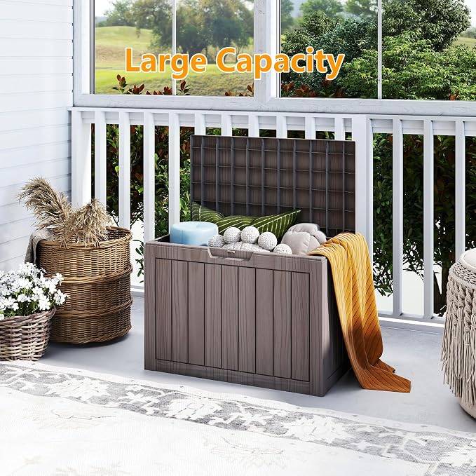 Outdoor Storage Box, 50 Gallon Waterproof Deck Box, Snap-Together Storage Bin - Image 2