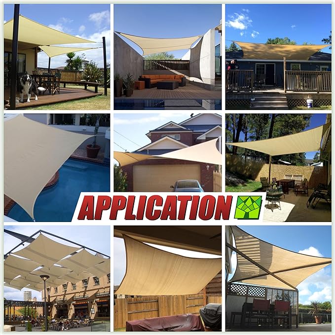 Colourtree CTAPR1220 Custom Size 13' x 16' Grey Sun Shade Sail Canopy UV Block - Image 4