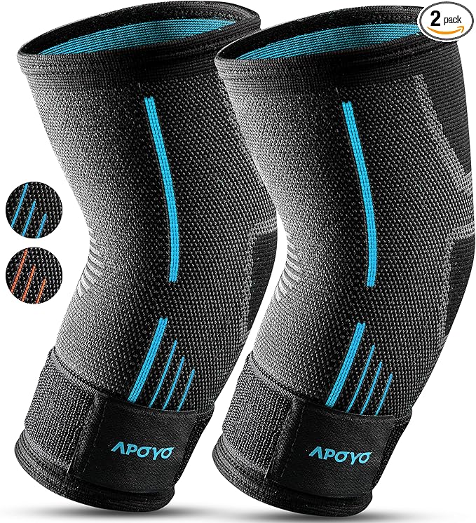 APOYO Elbow Brace for Tendonitis and Tennis Elbow, (Pair) Compression Sleeve for Arthritis, Workouts, Reduce Joint Pain During Fitness Activity (XX-Large)