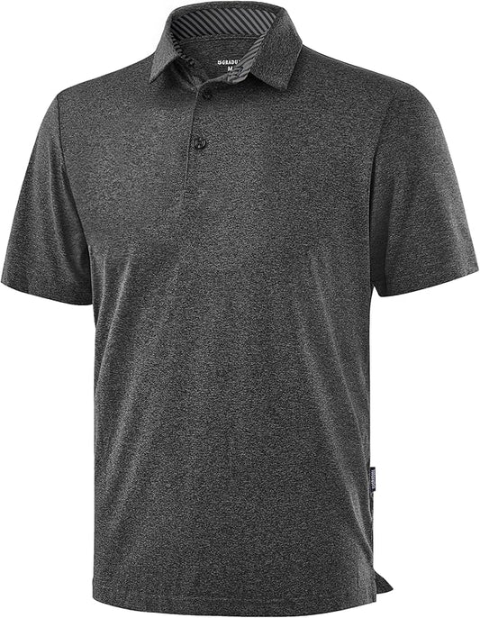 Golf Shirts Heather Polo Short Sleeve Dry Fit Lightweight Moisture Wicking Collared Shirts Casual Athletic Business
