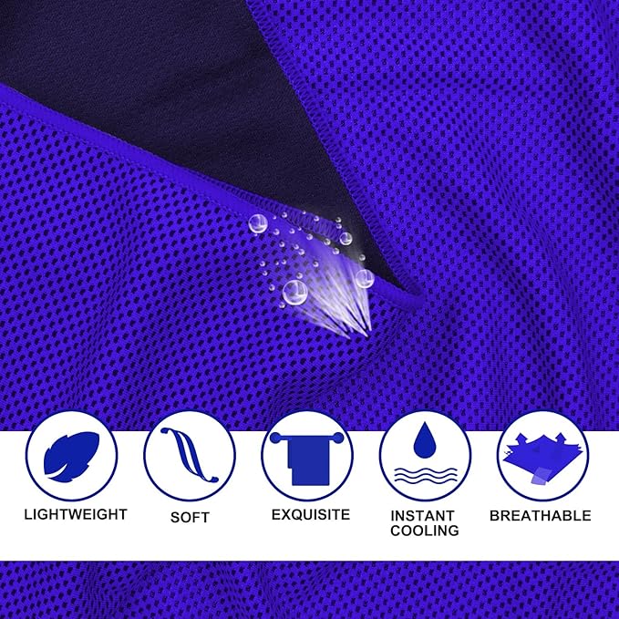 Cooling Towel 20 Pack (40"x12") Ice Towels, 160GSM Soft Breathable, Super Absorbent, Quick Cold Towel, for Bowling, Yoga, Travel, Camping, Golf, Football, Hiking, Outdoor Work