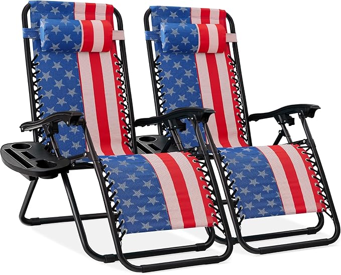 Best Choice Products Set of 2 Adjustable Steel Mesh Zero Gravity Lounge Chair by Unknown