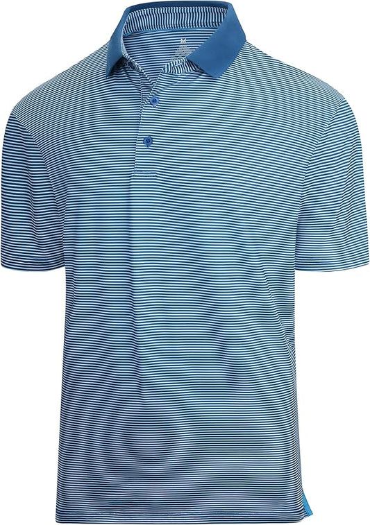 Esabel.C Jacquard Golf Shirts for Men Moisture Wicking Short Sleeve Performance Dry Fit Active Mens Polo Shirts