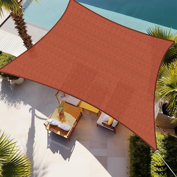 Shade&Beyond 8'x9' Sun Shade Sail Canopy Rectangle, UV Block Breathable Curved by ShadeBeyond