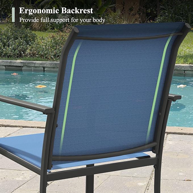 Outdoor Chairs Set of 2, Stackable Patio Dining Chairs - Image 5
