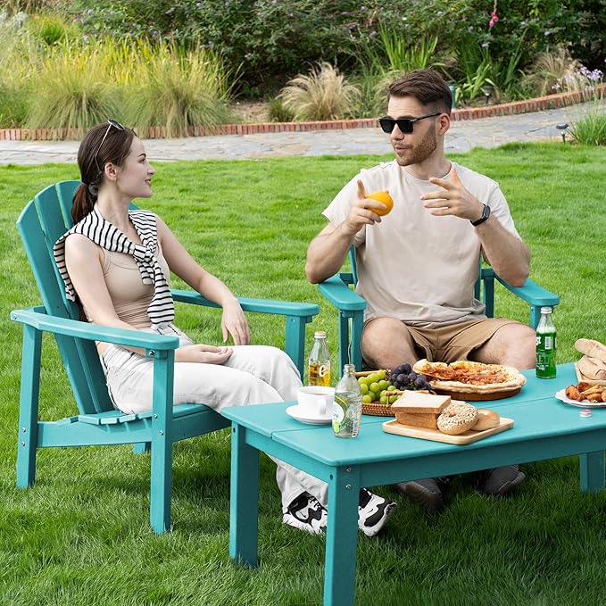 Compact Stackable Adirondack Chairs, All Weather HDPE, Aruba | 26.3" Wide HDPE - Image 2