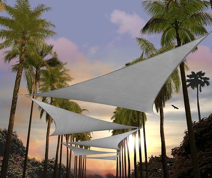 Amgo Custom Size 20' x 20' x 20' Gray Triangle Sun Shade Sail UPF50+ AGTAPT12 by Amgo