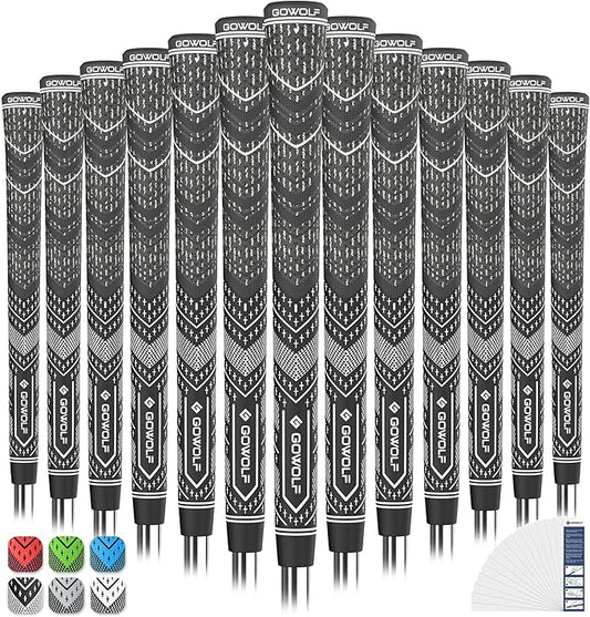 Gowolf Golf Grip Cord Rubber Multi-compound Golf Driver Irons Club Choose 13 Grips with 15pcs Tapes Or Full Kit choose one