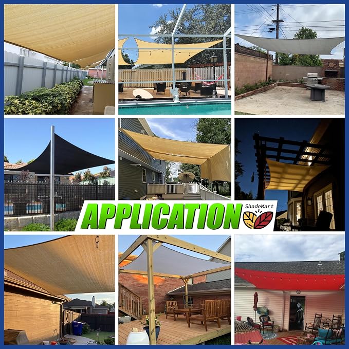7' x 8' White Sun Shade Sail Rectangle SMSLR Canopy Fabric Cloth Screen - Image 3
