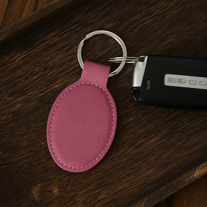 LaserGram Oval Keychain, Sunflowers, Personalized Engraving Included