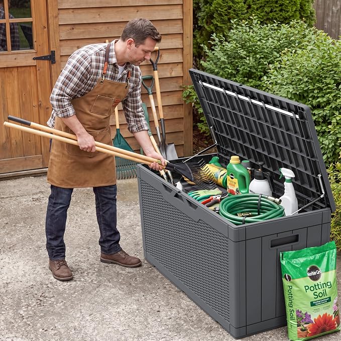 Flamaker Outdoor Storage Box 100 Gallon Waterproof Resin Deck Box | Large - Image 7