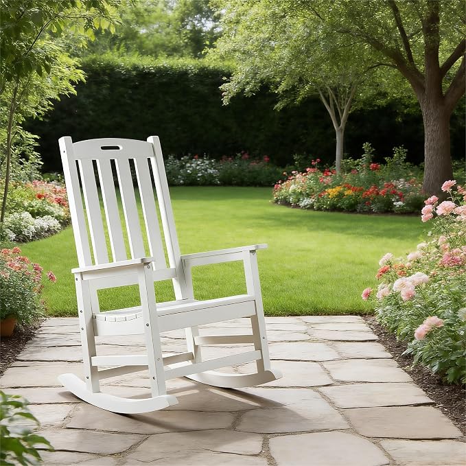 Outdoor Rocking Chairs Set of 2, Oversized Porch Rocker | Weather Resistant - Image 6