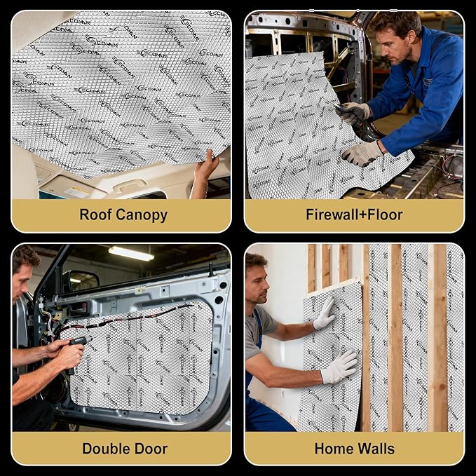 Car Sound Deadening Mat-80 mil 36 sqft Sound Deading Material - Butyl Automotive Sound Deadener, Audio Noise Insulation and Vibration Dampening