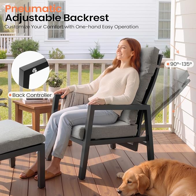 Pellebant Aluminum Outdoor Recliner Chair - Image 4