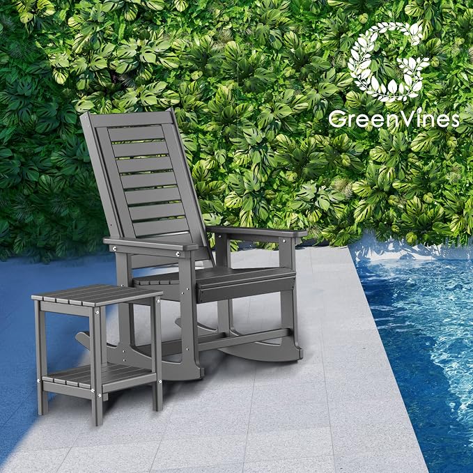 GREENVINES Oversized Outdoor Rocking Chairs Set of 2, HDPE Rocker - Image 2