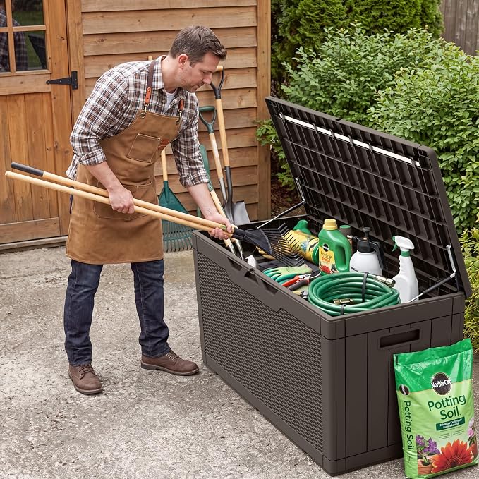 Flamaker Outdoor Storage Box 100 Gallon Waterproof Resin Deck Box | Large - Image 6