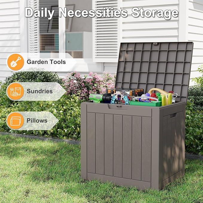 32 Gallon Outdoor Storage Box 2 Pack All-Weather Deck Box - Image 5