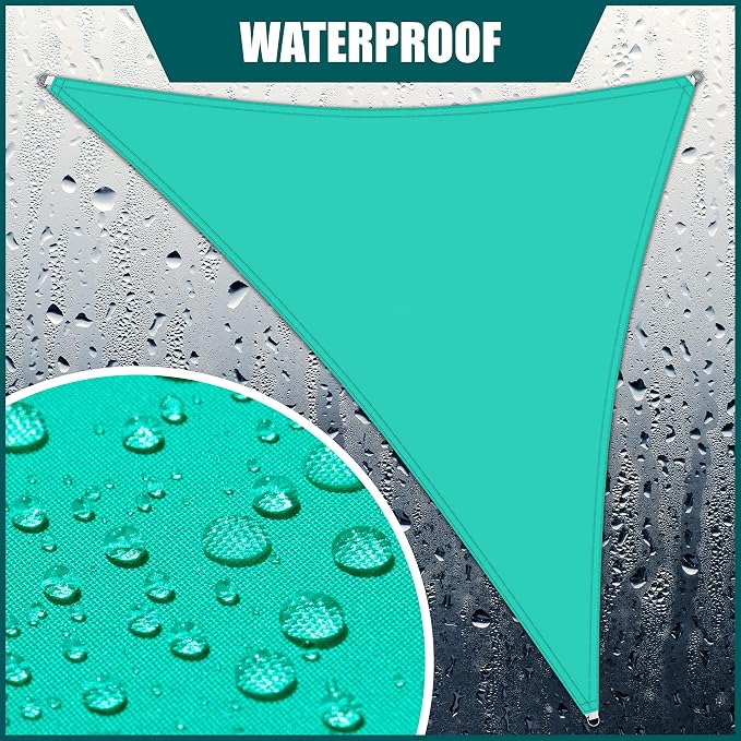 Royal Shade 7' x 10' x 12.2' Turquoise Triangle Waterproof Sun Shade Sail Order - Image 2