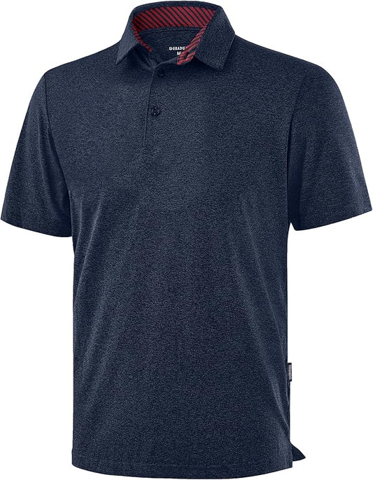 Golf Shirts Heather Polo Short Sleeve Dry Fit Lightweight Moisture Wicking Collared Shirts Casual Athletic Business
