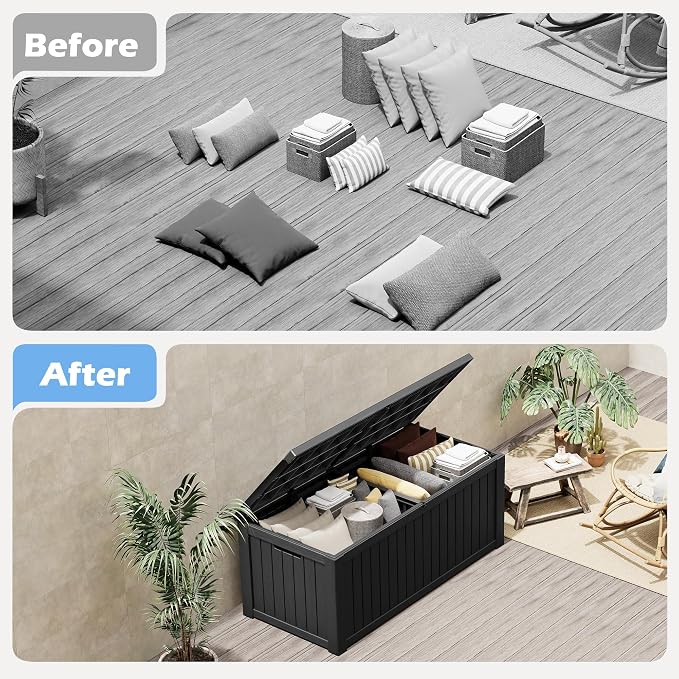 Outdoor Storage Box, 200 Gallon Resin Deck Boxes Outdoor Waterproof - Image 7