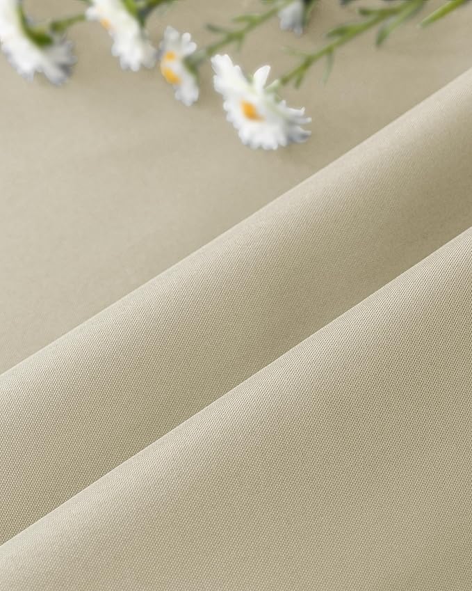 Windproof Outdoor Curtains for Patio Waterproof 6 Pcs 54x95 In Cream | Grommet - Image 8