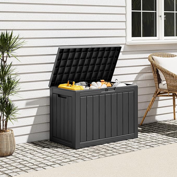 Outdoor Deck Storage Box, Resin Deck Boxes Indoor and outdoor, Waterproof - Image 4
