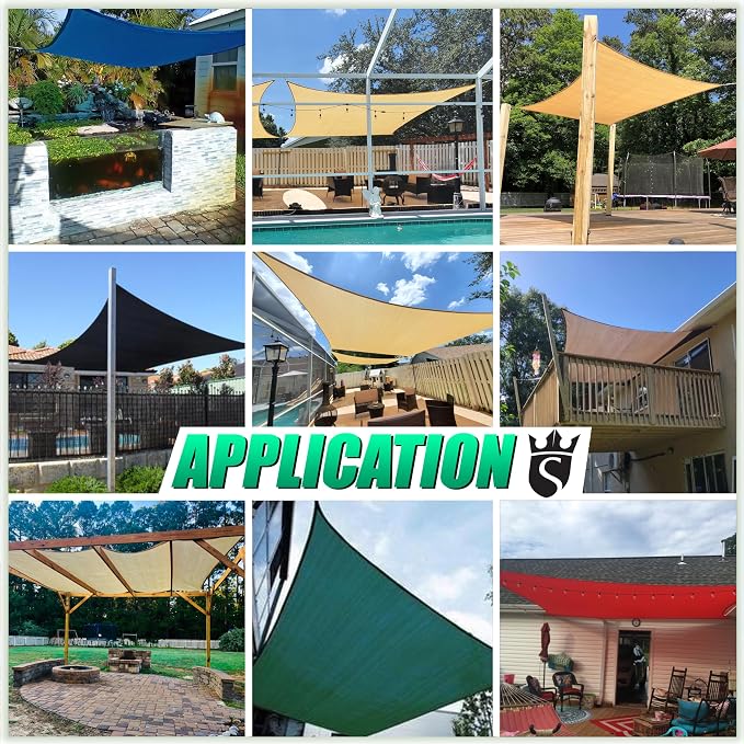 Royal Shade 8' x 19' Green Rectangle Square Sun Shade Sail Order to Make - Image 4