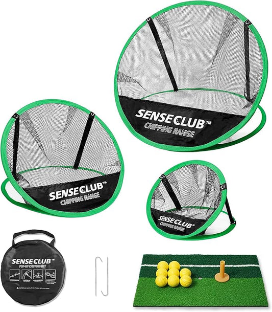 Foldable Chipping Net & Floating Green, Indoor Golf Practice Chipping Target, Backyard Golf Game & Gifts