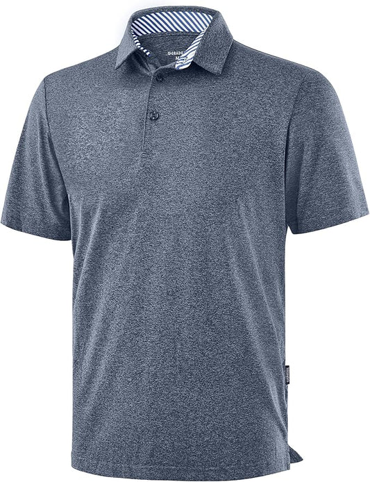 Golf Shirts Heather Polo Short Sleeve Dry Fit Lightweight Moisture Wicking Collared Shirts Casual Athletic Business