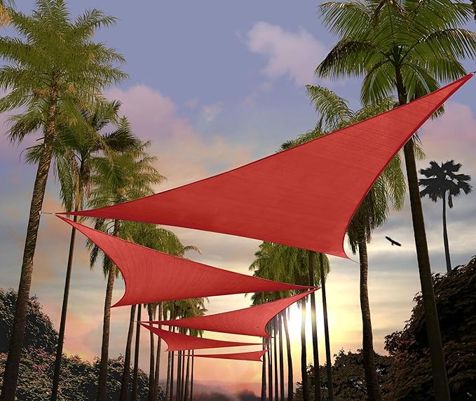 Amgo Custom Size 26' x 26' x 26' Red Triangle Sun Shade Sail UPF50+ AGTAPT10 by Amgo