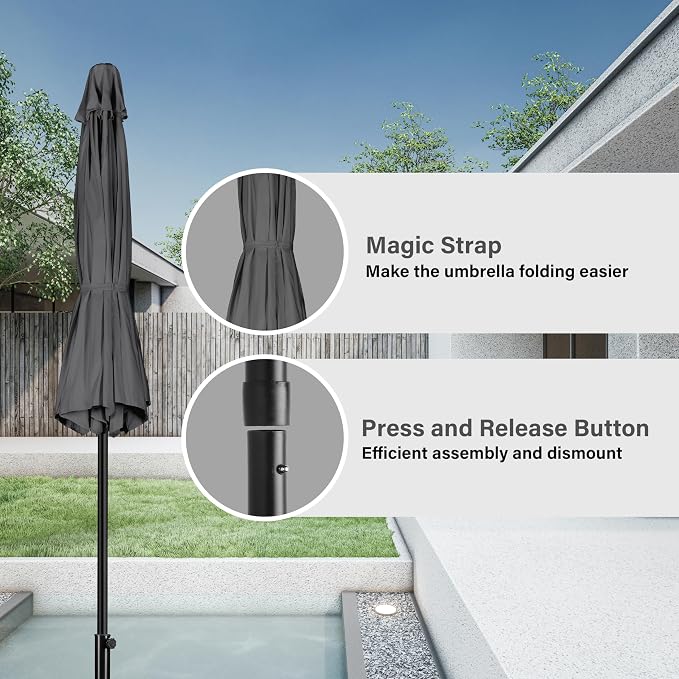 Simple Deluxe 9' Patio Umbrella Outdoor Table Market Yard Umbrella - Image 4