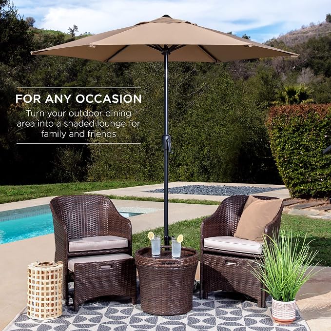 Best Choice Products 7.5ft Heavy-Duty Round Outdoor Market Table Patio Umbrella - Image 3