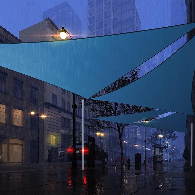 Royal Shade 6' x 10' x 11.7' Blue Triangle Waterproof Sun Shade Sail Order to - Image 7