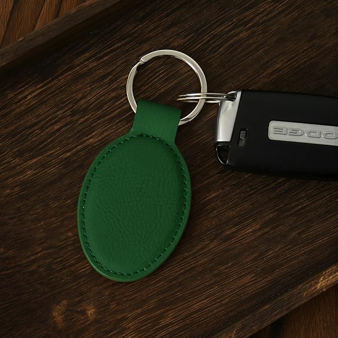 LaserGram Oval Keychain, Sunflowers, Personalized Engraving Included