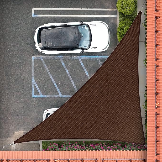 Royal Shade 9' x 9' x 12.7' Brown Right Triangle Sun Shade Sail Order to Make by RoyalShade