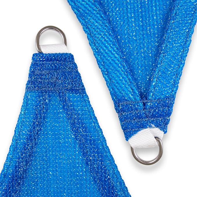 Amgo Custom Size 5' x 10' x 11.2' Blue Right Triangle Sun Shade Sail UPF50+ - Image 8