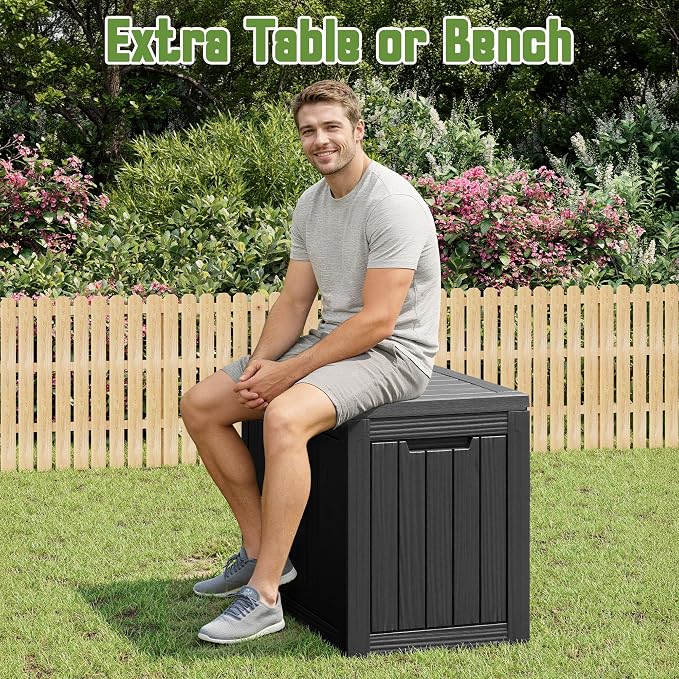 50 Gallon Outdoor Storage Box, All-Weather Resin Deck Box Outdoor Waterproof - Image 5