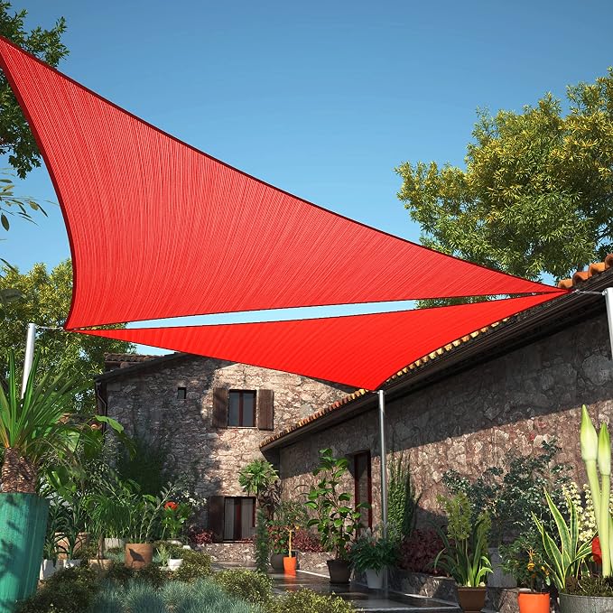 9' x 12' x 15' Red Sun Shade Sail UPF50 Right Triangle SMTAPT12 Canopy Fabric by ShadeMart