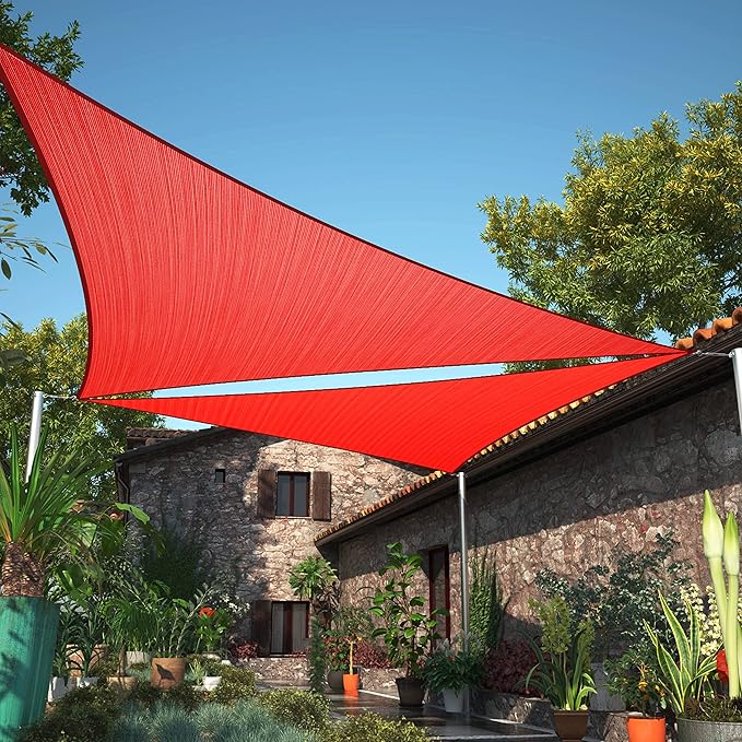 10' x 20' x 22.4' Red Sun Shade Sail UPF50 Right Triangle SMTAPT12 Canopy by ShadeMart