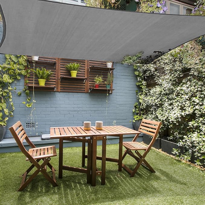 12' x 16' Rectangle Sun Shade Sail, 185 GSM HDPE, Dark Grey | 95% UV block by LagemiexShadeProduct