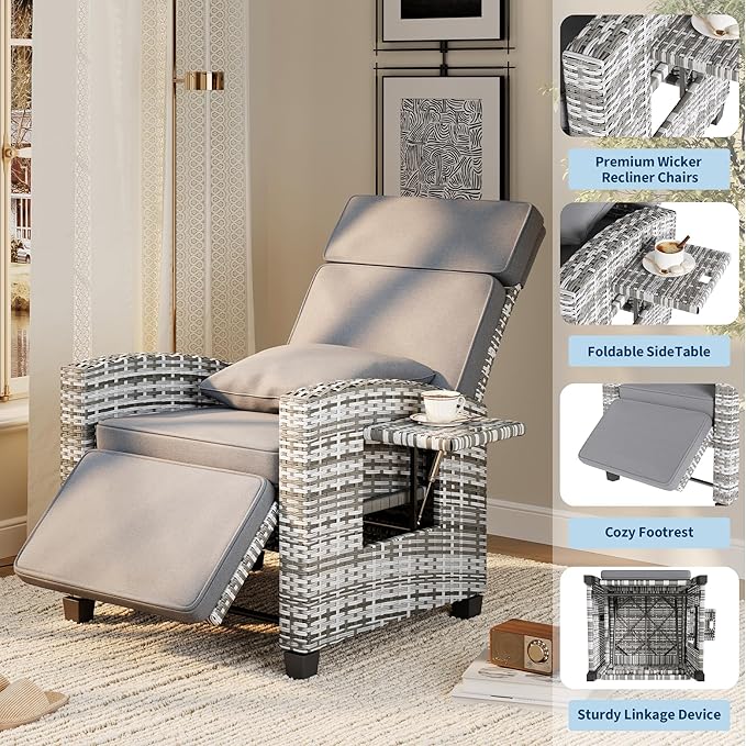 Outdoor Recliner Chair, Reclining Patio Chairs - Image 5