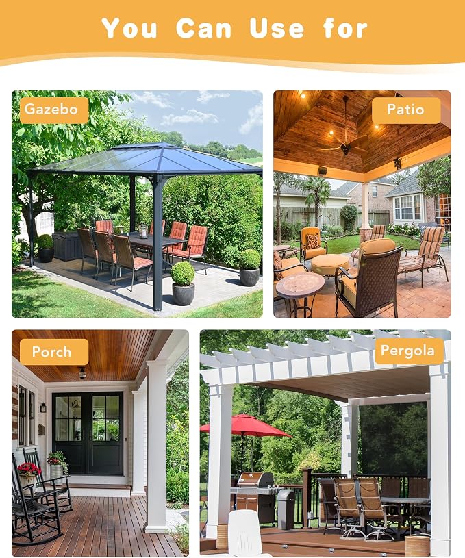 HolidayIdeas Outdoor Curtains for Patio Waterproof 4 Pcs 54x84 Inch Cream | - Image 6