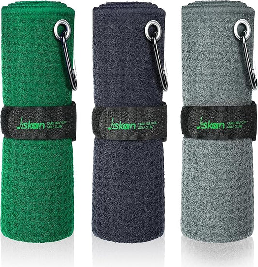Pro Golf Towel Microfiber Golf Towel for Golf Bags (16" X 16") with Hook, Loop Fastener and Gift Box, Essentials Golf Accessories for Men, Golf Gifts for Men/Women